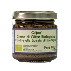 Patè - crema di olive verdì biologiche condita alle spezio di Sardegna